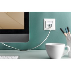 Buy DIGITUS Cat6A Shielded Flush-Mounted Wall Socket 2 x RJ-45 White in Cyprus, Nicosia, Limassol, Larnaka, Pafos