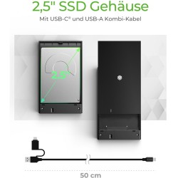 Buy ICY BOX IB-200T-C3 - 2.5" SATA SSD Enclosure, USB 3.2 Gen1, USB-C, Black in Cyprus, Nicosia, Limassol, Larnaka, Pafos