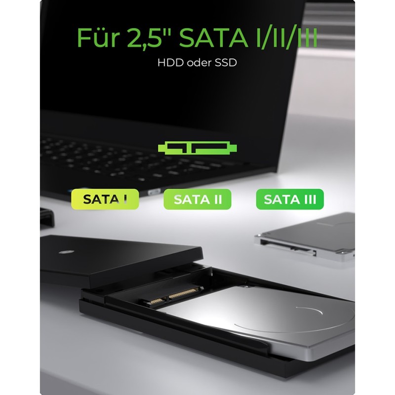 Buy ICY BOX IB-200T-C3 - 2.5" SATA SSD Enclosure, USB 3.2 Gen1, USB-C, Black in Cyprus, Nicosia, Limassol, Larnaka, Pafos