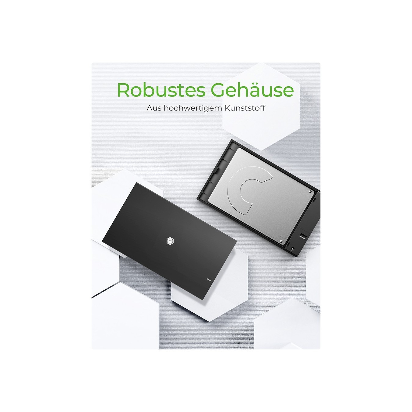 ICY BOX IB-200T-C3 - 2.5" SATA SSD Enclosure, USB 3.2 Gen1, USB-C, Black — Buy in Cyprus with Fast Delivery