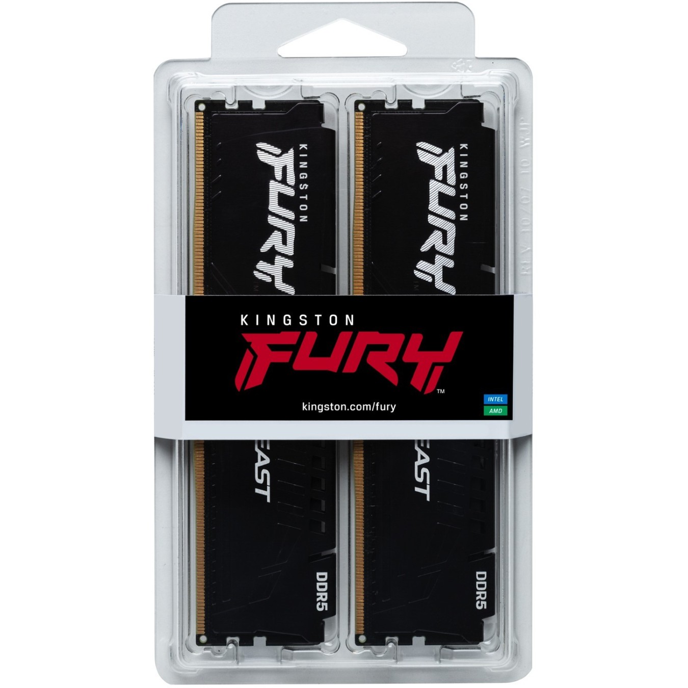 Kingston 64GB 6400MT/s DDR5 CL32 DIMM Kit of 2 FURY Beast Black EXPO - 64GB kit, DDR5-6400, CL32, AMD EXPO