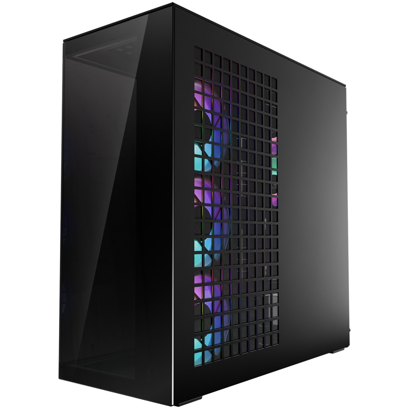 Arctic Xtender (Black) Mirror Black Window PC Case with Vertical GPU Mount - Midi Tower, E-ATX