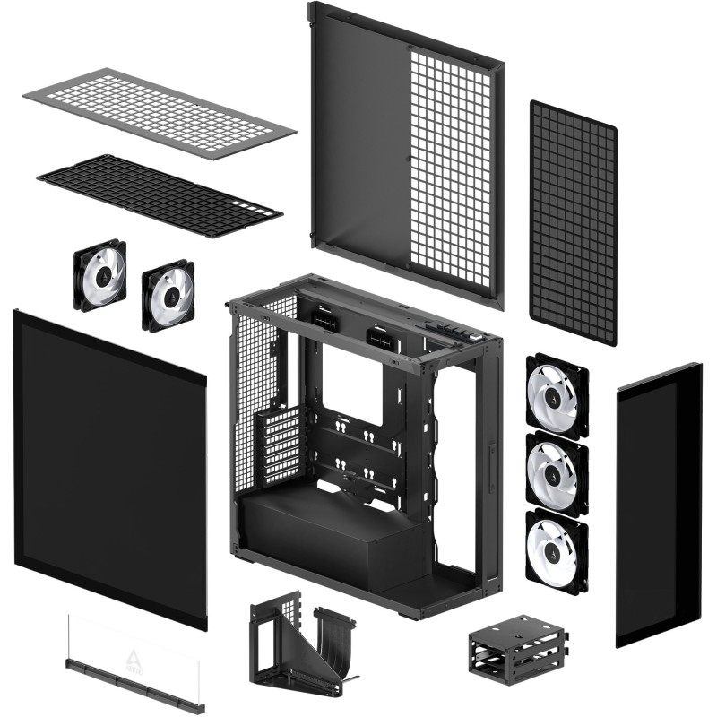 Buy Arctic Xtender (Black) Mirror Black Window PC Case with Vertical GPU Mount -... in Cyprus, Nicosia, Limassol, Larnaka, Pafos