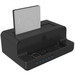 ICY BOX Cloner and Docking Station for M.2 NVMe SSD and 2.5/3.5" SATA HDD/SSD - IB-2914MSCL-C31 - Black Aluminum, USB-C