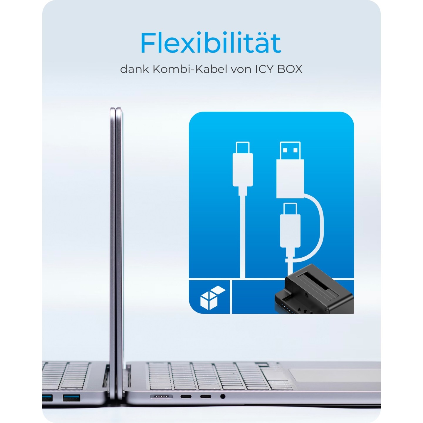 ICY BOX Cloner and Docking Station for M.2 NVMe SSD and 2.5/3.5" SATA HDD/SSD - IB-2914MSCL-C31 - Black Aluminum, USB-C