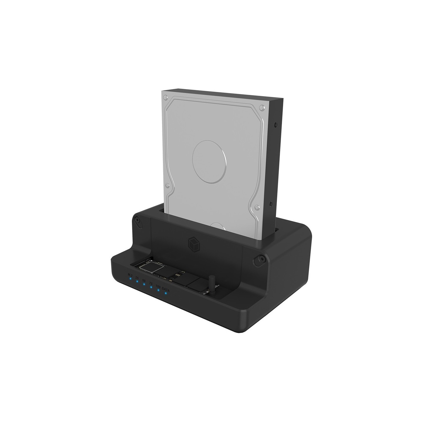 ICY BOX Cloner and Docking Station for M.2 NVMe SSD and 2.5/3.5" SATA HDD/SSD - IB-2914MSCL-C31 - Black Aluminum, USB-C