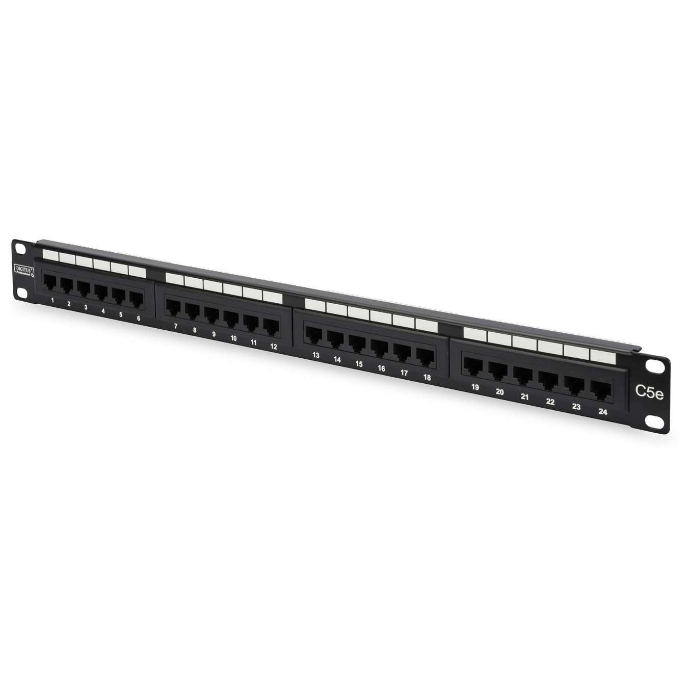 DIGITUS Patch Panel 1HE 24-Port Cat5e Unshielded Black - (Color: Black) — Buy in Cyprus with Fast Delivery