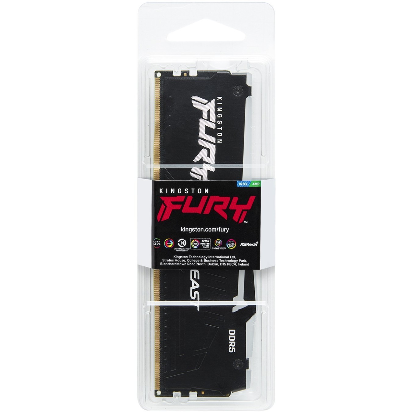 Kingston 16GB 6000MT/s DDR5 CL36 DIMM FURY Beast RGB EXPO - Characteristics (16GB, DDR5-6000, CL36, Non-ECC, EXPO, RGB)