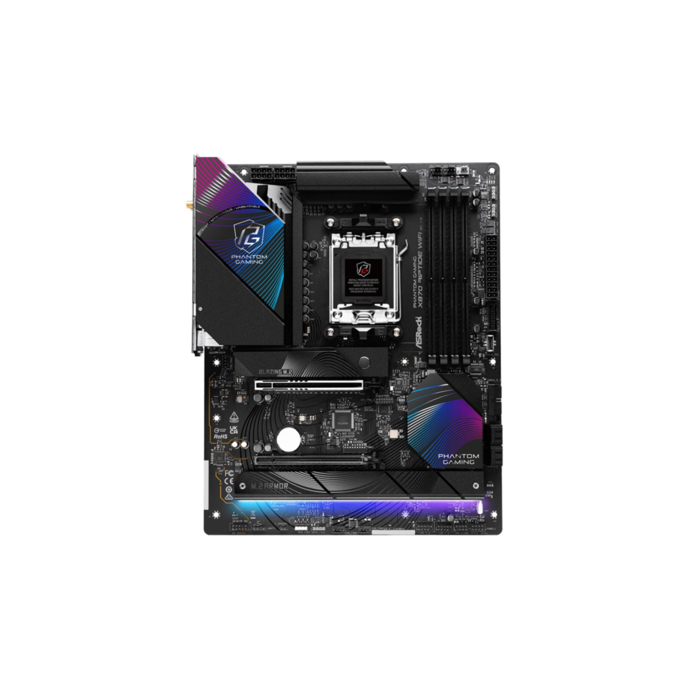 ASRock X870 Riptide WiFi - AM5 ATX Motherboard - DDR5, 256GB Max, Wi-Fi 7, 2.5GbE, USB4 — Buy in Cyprus with Fast Delivery