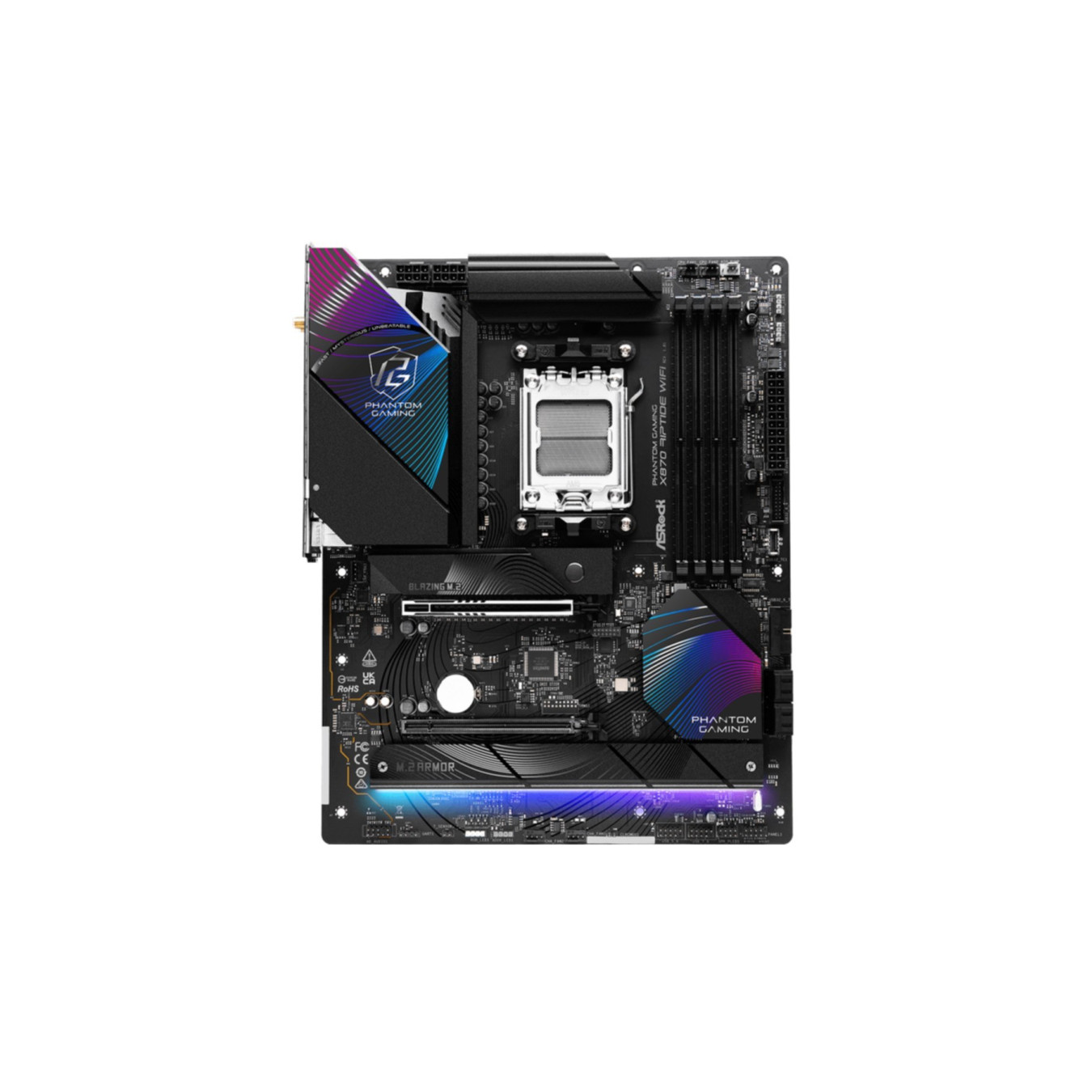 ASRock X870 Riptide WiFi - AM5 ATX Motherboard - DDR5, 256GB Max, Wi-Fi 7, 2.5GbE, USB4 — Buy in Cyprus with Fast Delivery