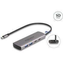 DELOCK USB 10 Gbps 2-Port USB-A + 2-Port USB-C Hub with USB-C input and external power — Buy in Cyprus with Fast Delivery