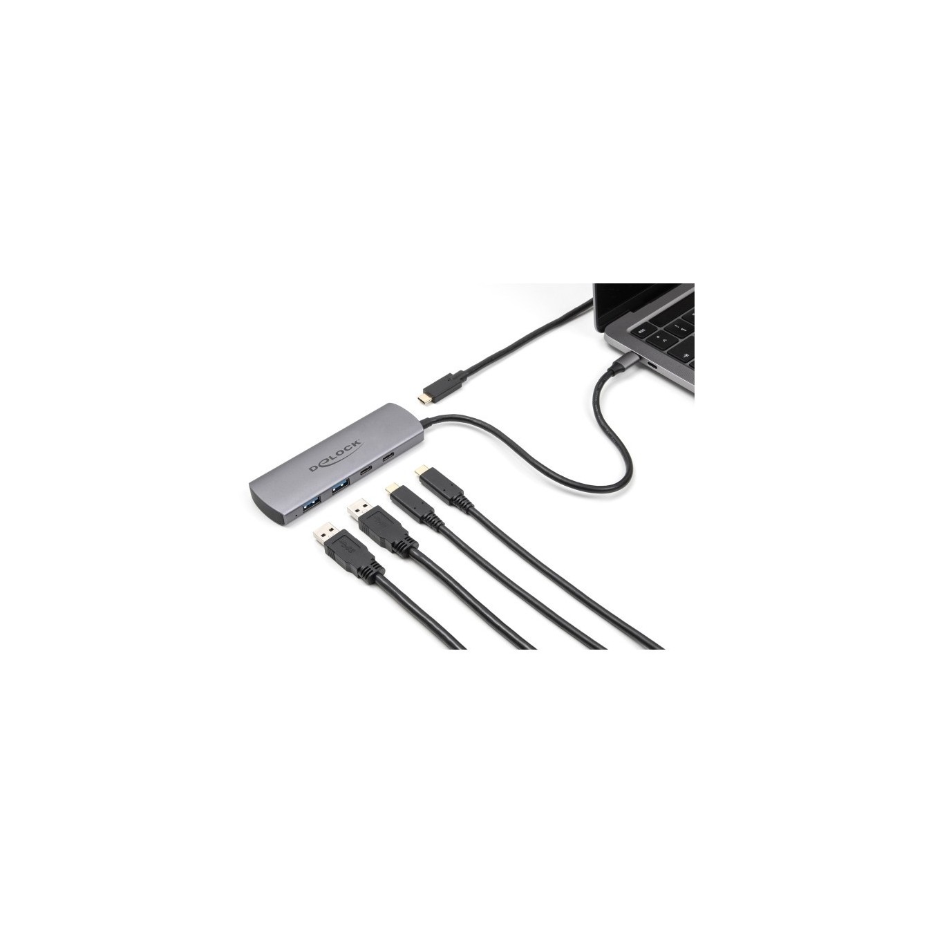 DELOCK USB 10 Gbps 2-Port USB-A + 2-Port USB-C Hub with USB-C input and external power — Buy in Cyprus with Fast Delivery