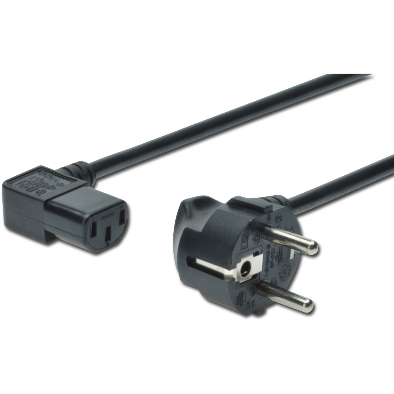 DIGITUS Mains Lead Schuko 90° to IEC C13 90° - 1.8m - Polybag — Buy in Cyprus with Fast Delivery