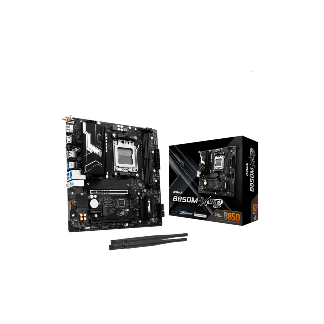 ASRock B850M-X WiFi R2.0 - AM5 Micro-ATX Motherboard, AMD B850, up to 128GB RAM — Buy in Cyprus with Fast Delivery