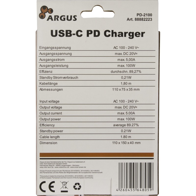 Buy Charger USB-C 100W Black INTER-TECH PD-2100 - PD-2100 - Color: Black, USB-C ... in Cyprus, Nicosia, Limassol, Larnaka, Pafos