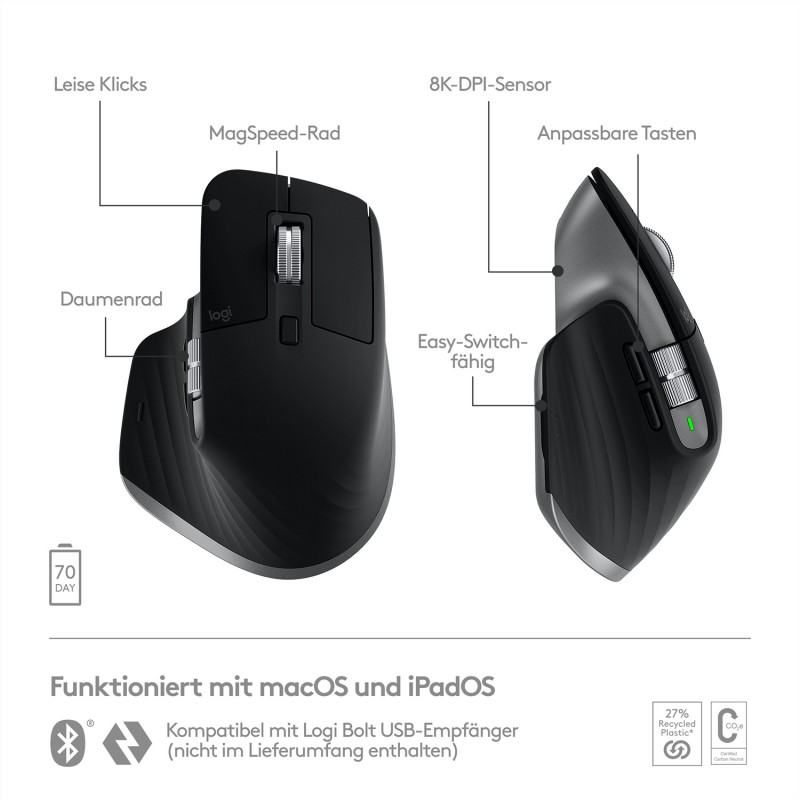 Buy Logitech Master Series MX Master 3S for Mac - MX Master 3S - Gray in Cyprus, Nicosia, Limassol, Larnaka, Pafos