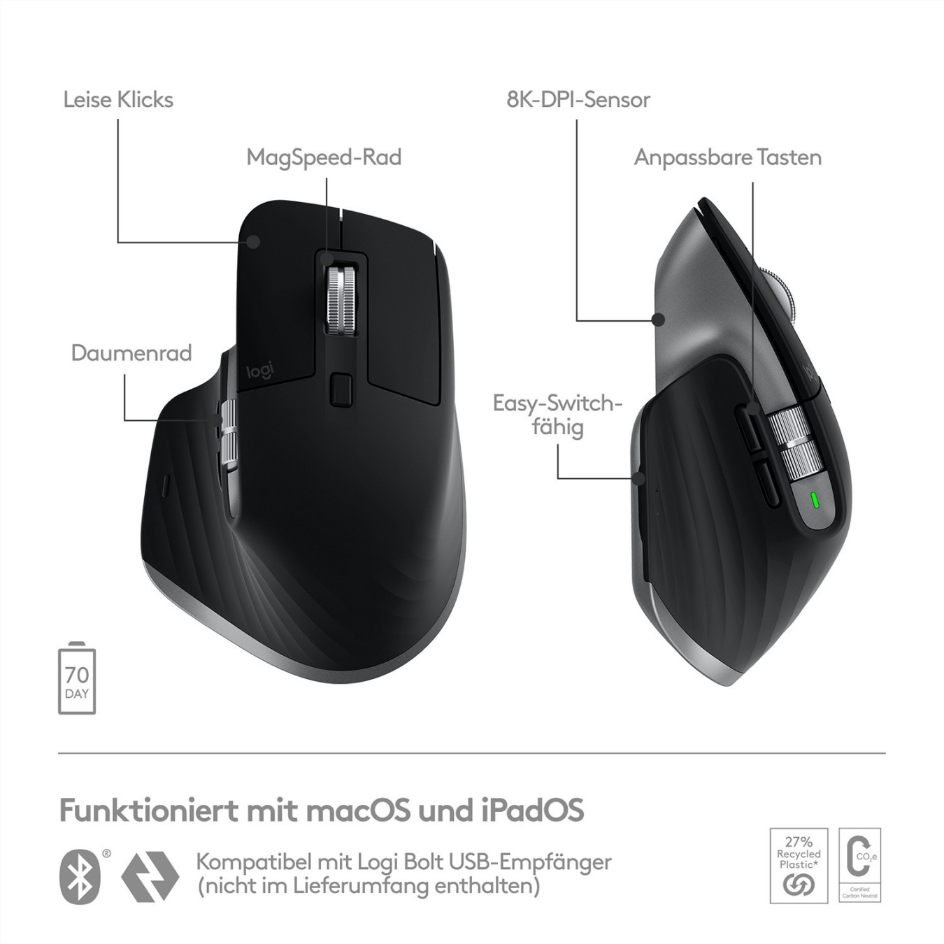 Logitech Master Series MX Master 3S for Mac - MX Master 3S - Gray — Buy in Cyprus with Fast Delivery