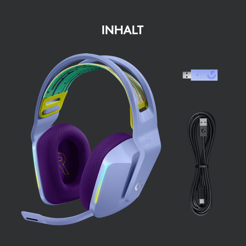 Buy Logitech Headset G733 - G733 - Lilac Wireless Gaming Headset, 2.4 GHz, DTS H... in Cyprus, Nicosia, Limassol, Larnaka, Pafos