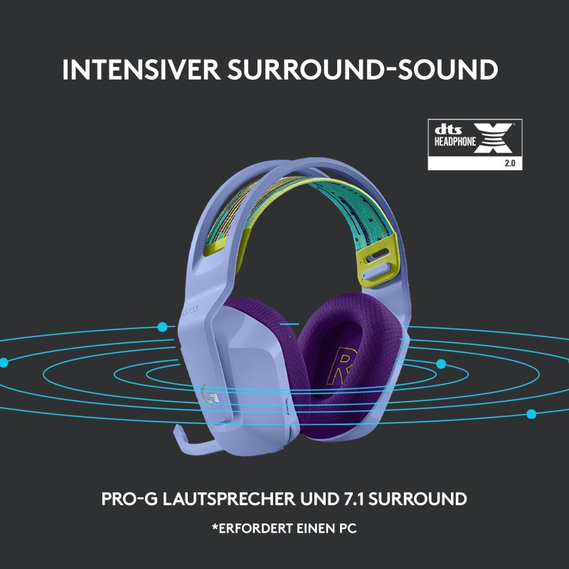 Buy Logitech Headset G733 - G733 - Lilac Wireless Gaming Headset, 2.4 GHz, DTS H... in Cyprus, Nicosia, Limassol, Larnaka, Pafos