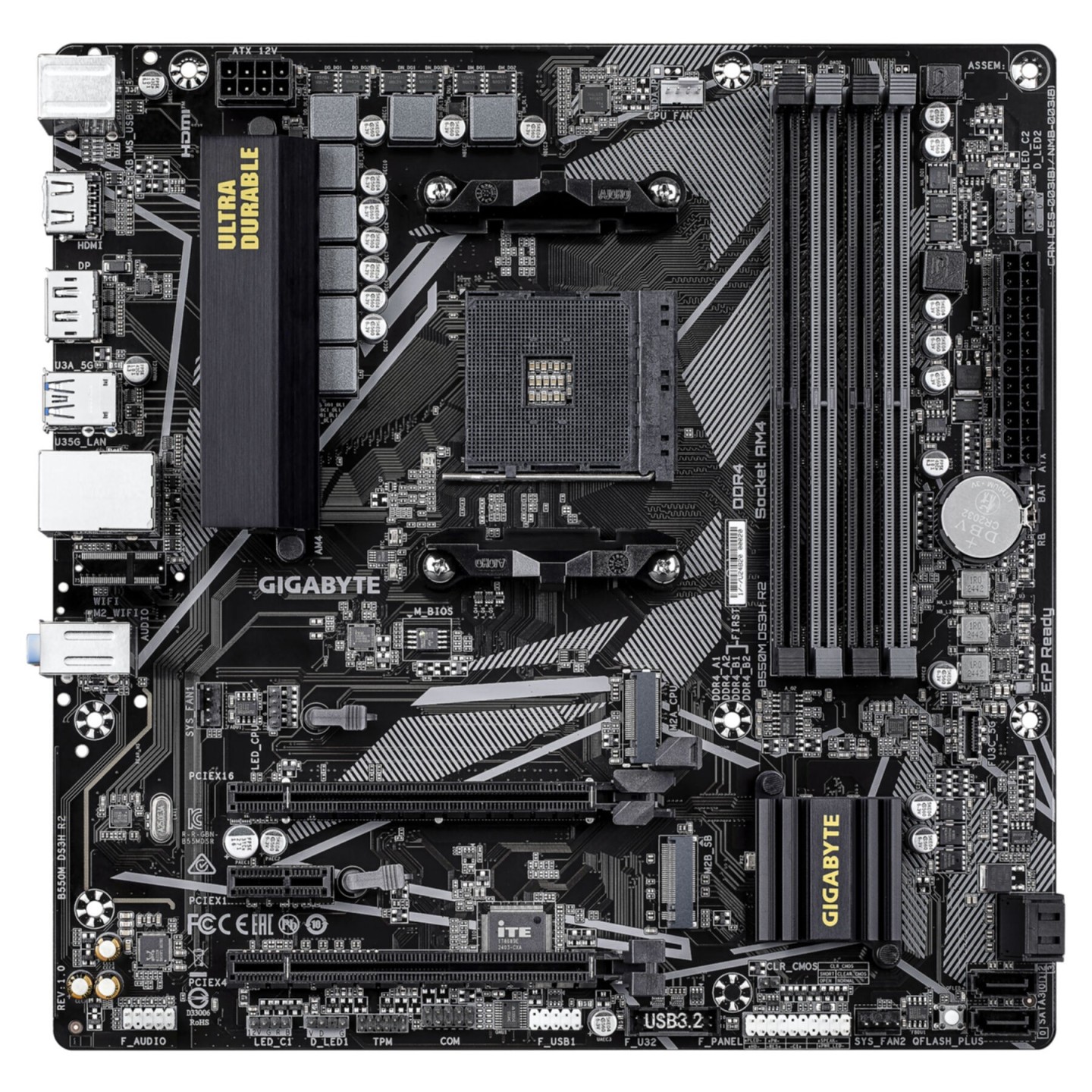 GIGABYTE B550M-DS3H R2.0 B550 Micro-ATX AM4 DDR4 Motherboard (Boxed) — Buy in Cyprus with Fast Delivery