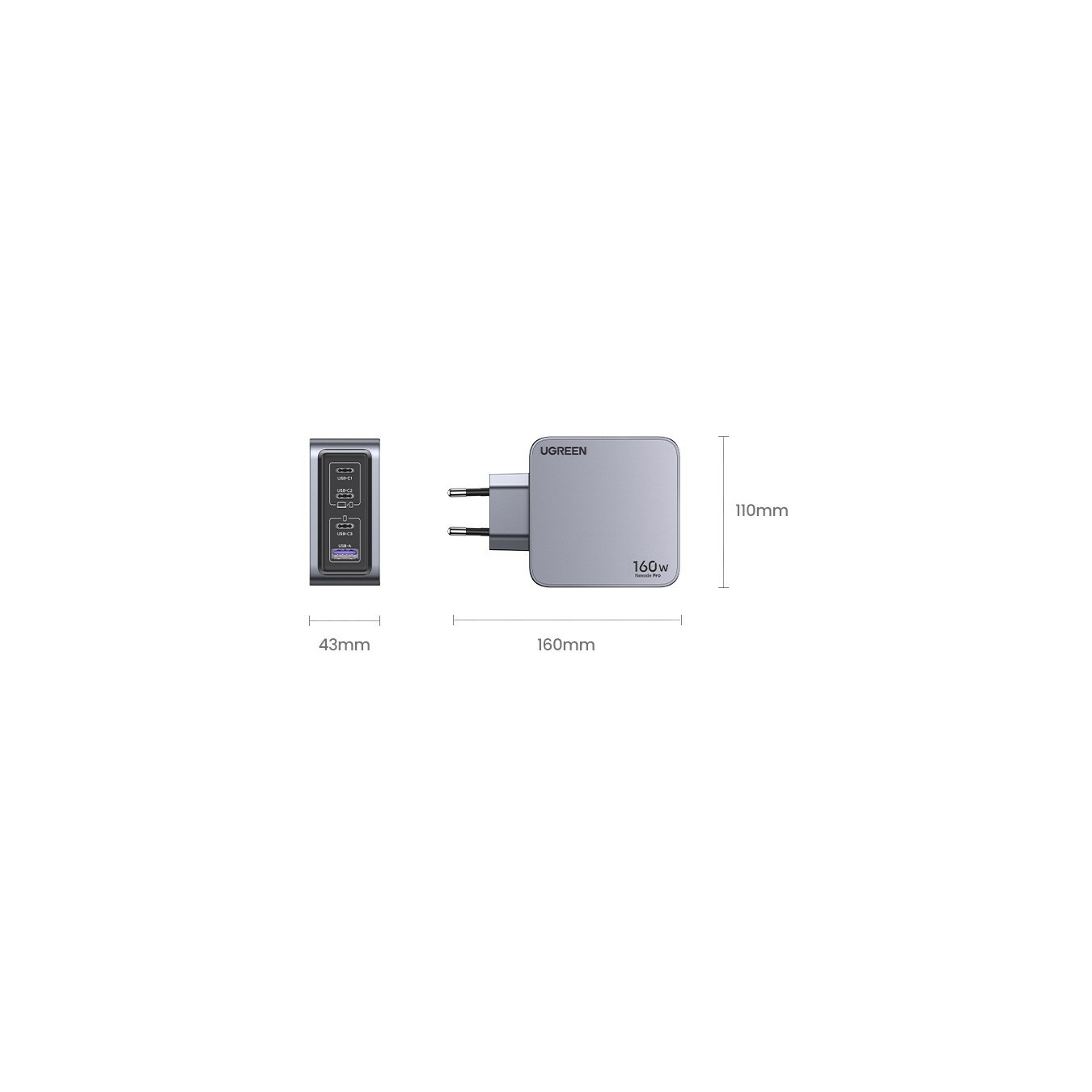 UGREEN Nexode Pro 160W GaN Charger with USB-C Cable - Characteristics — Buy in Cyprus with Fast Delivery