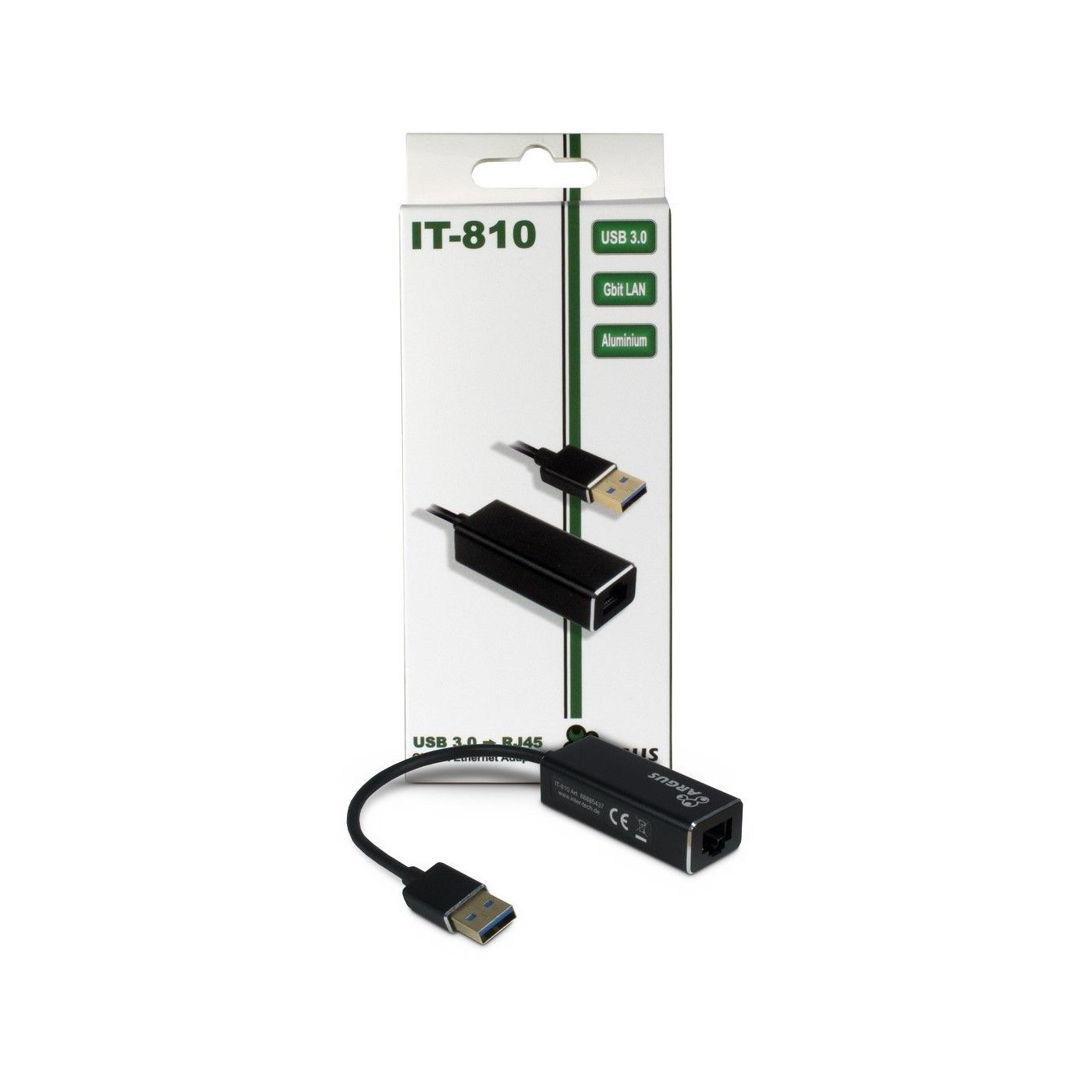 Adapter USB 3.0 to RJ45 Gigabit LAN - IT-810 - (Black) — Buy in Cyprus with Fast Delivery