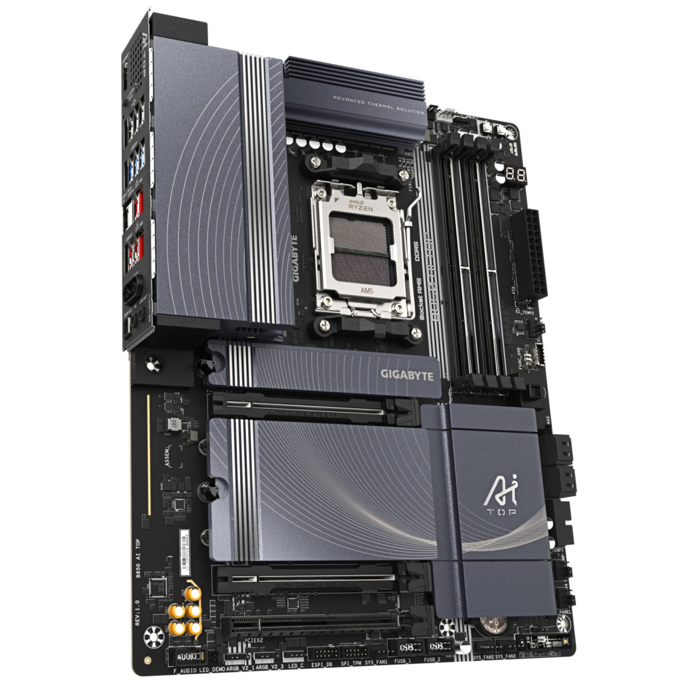 Gigabyte GA-B850 AI TOP - AM5 ATX Motherboard, AMD B850, DDR5 4x DIMM (up to 256GB), Wi‑Fi 7, 10GbE, 3x M.2