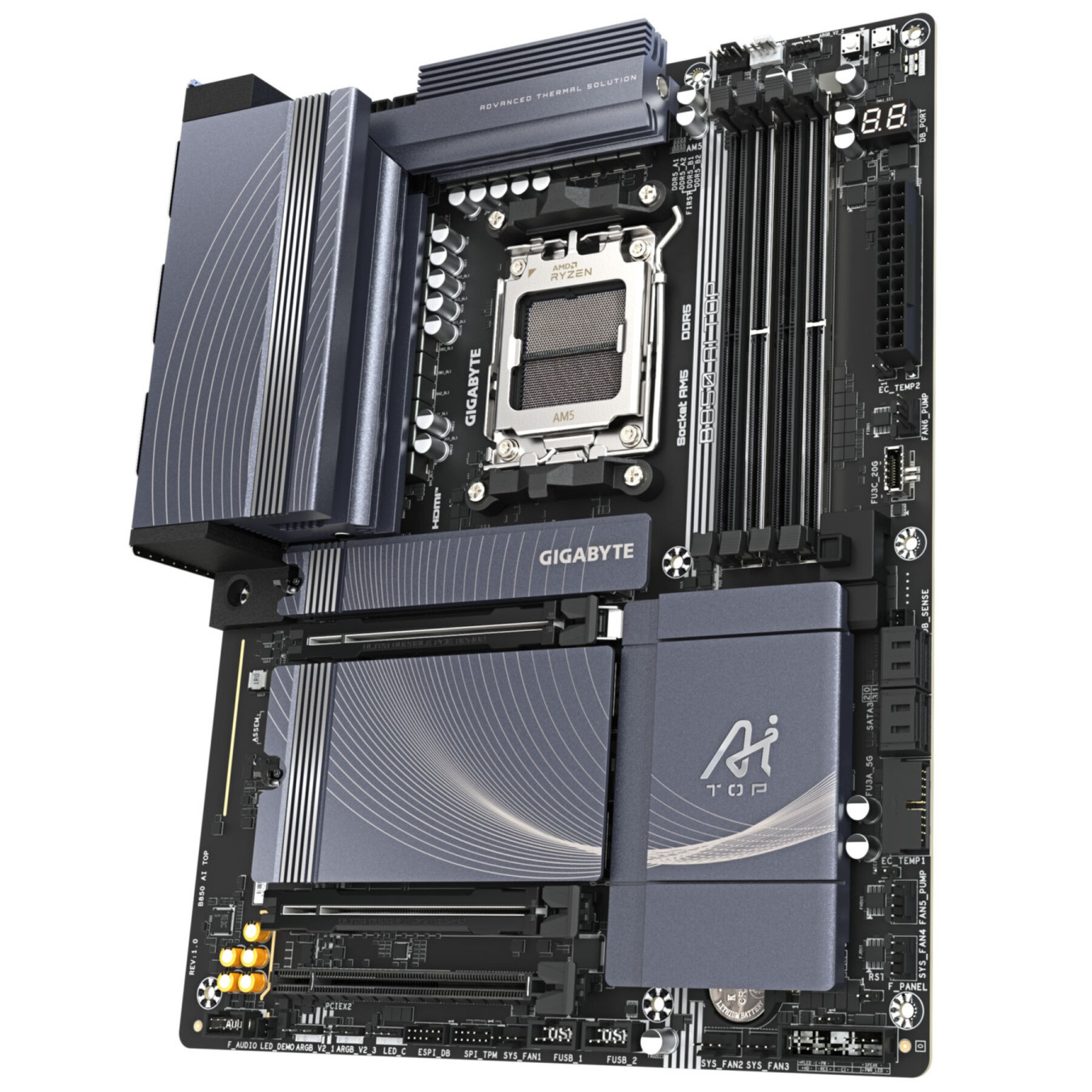 Gigabyte GA-B850 AI TOP - AM5 ATX Motherboard, AMD B850, DDR5 4x DIMM (up to 256GB), Wi‑Fi 7, 10GbE, 3x M.2
