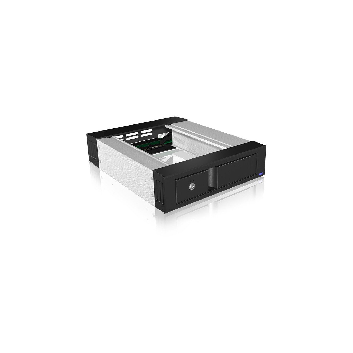 ICY BOX IB-158SK-B Carrier Panel 5.25 to 3.5 SATA/SAS, Trayless EasySwap, Black Aluminium — Buy in Cyprus with Fast Delivery