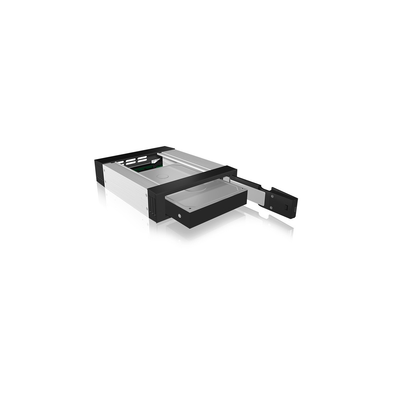 ICY BOX IB-158SK-B Carrier Panel 5.25 to 3.5 SATA/SAS, Trayless EasySwap, Black Aluminium — Buy in Cyprus with Fast Delivery