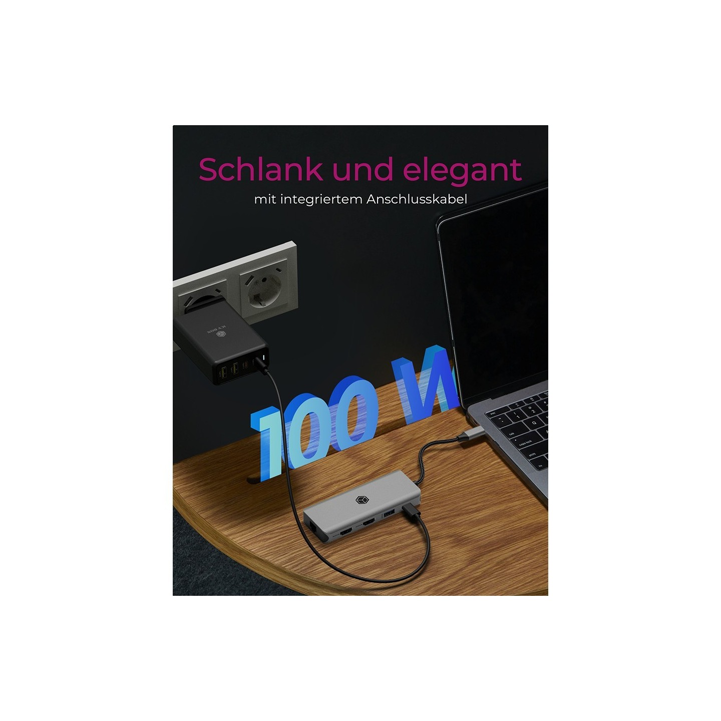 ICY BOX IB-DK4012-CPD USB-C 9-in-1 PD 100W Docking Station - IB-DK4012-CPD - Anthracite/Black