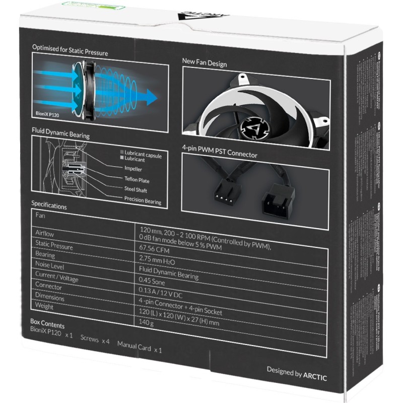 Buy ARCTIC Lüfter BioniX P120 White PWM - BioniX P120 - White, 120 mm, PWM in Cyprus, Nicosia, Limassol, Larnaka, Pafos