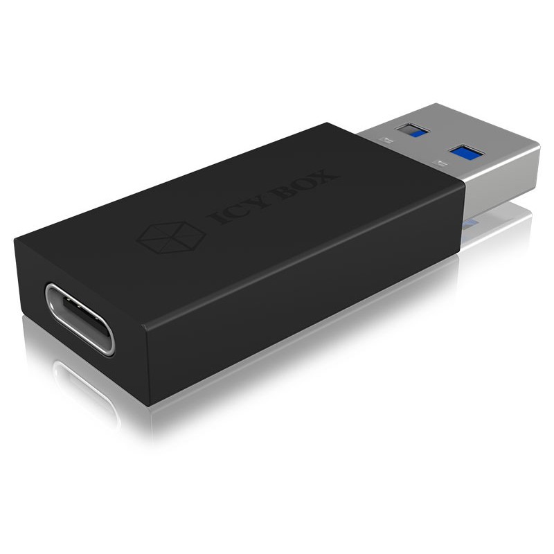 Adapter ICY BOX USB-A to USB-C Black (M) - IB-CB015 - Black, USB-C 3.1 Gen 2 to USB-A 3.1 Gen 2, 10 Gbit/s