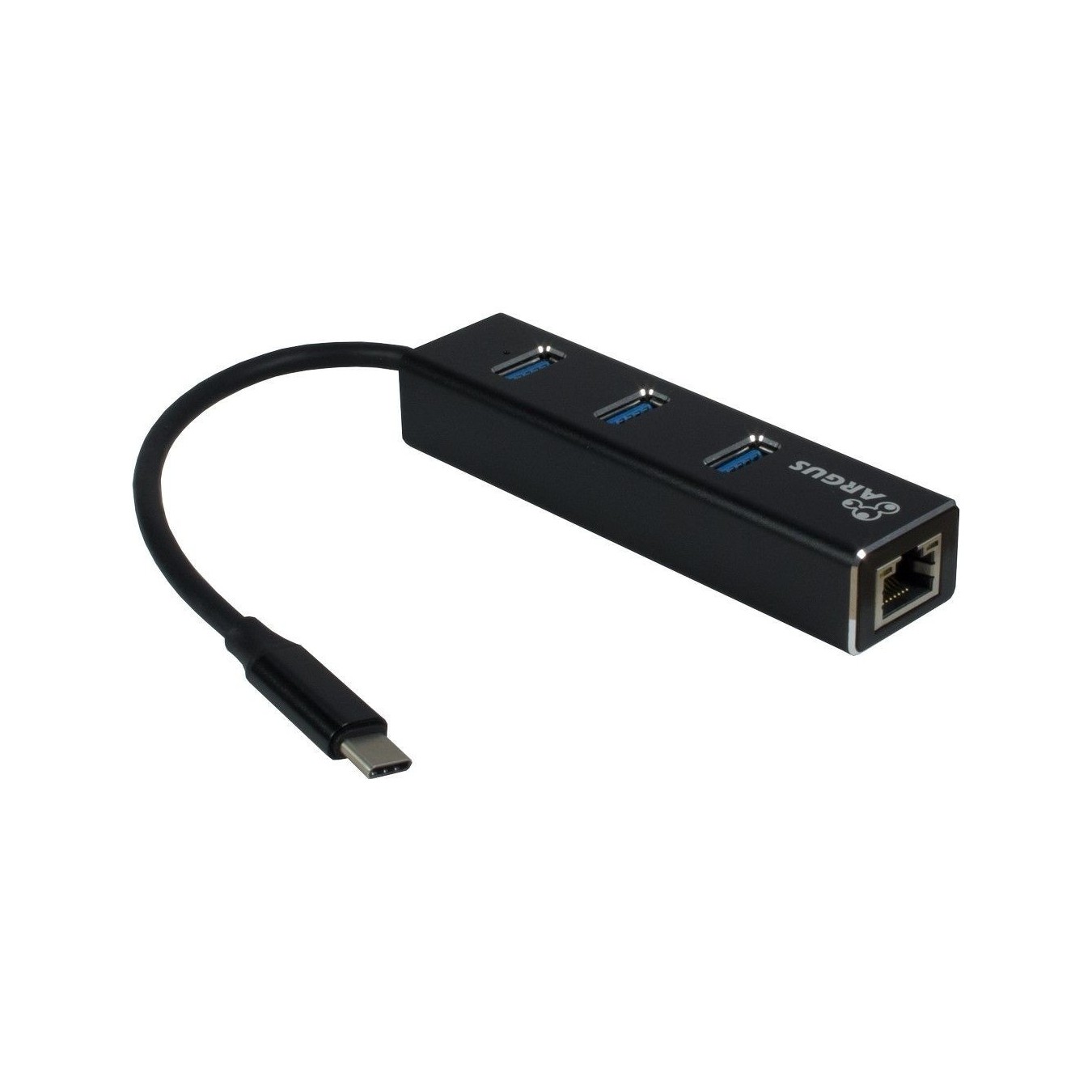 USB-C Hub 3-Port Inter-Tech Argus IT-410 - Black, Aluminium — Buy in Cyprus with Fast Delivery