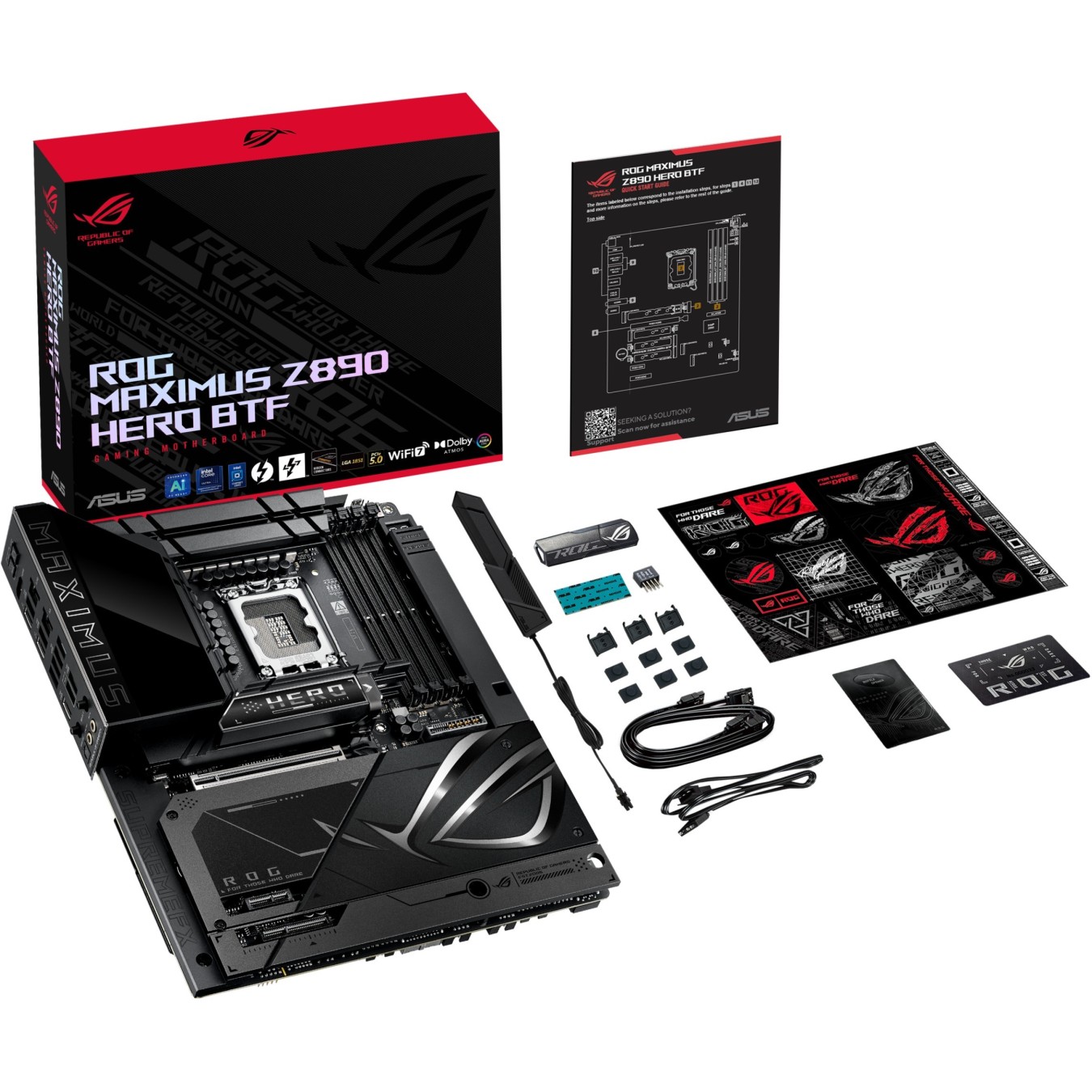 MB ASUS ROG MAXIMUS Z890 HERO BTF - ROG MAXIMUS Z890 HERO BTF - Black, DDR5, 256 GB total, 4 DIMM, ATX
