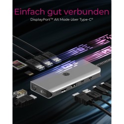 ICY BOX IB-DK4061-CPD USB-C 12-in-1 PD 100W DockingStation - IB-DK4061-CPD - Grey — Buy in Cyprus with Fast Delivery