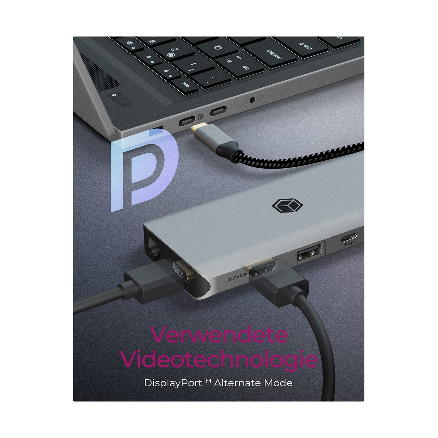 ICY BOX IB-DK4061-CPD USB-C 12-in-1 PD 100W DockingStation - IB-DK4061-CPD - Grey — Buy in Cyprus with Fast Delivery