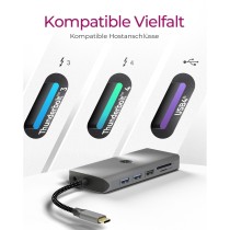 ICY BOX IB-DK4061-CPD USB-C 12-in-1 100W PD Dock - 2x HDMI 8K, GbE, Cards — Armenius Store Cyprus