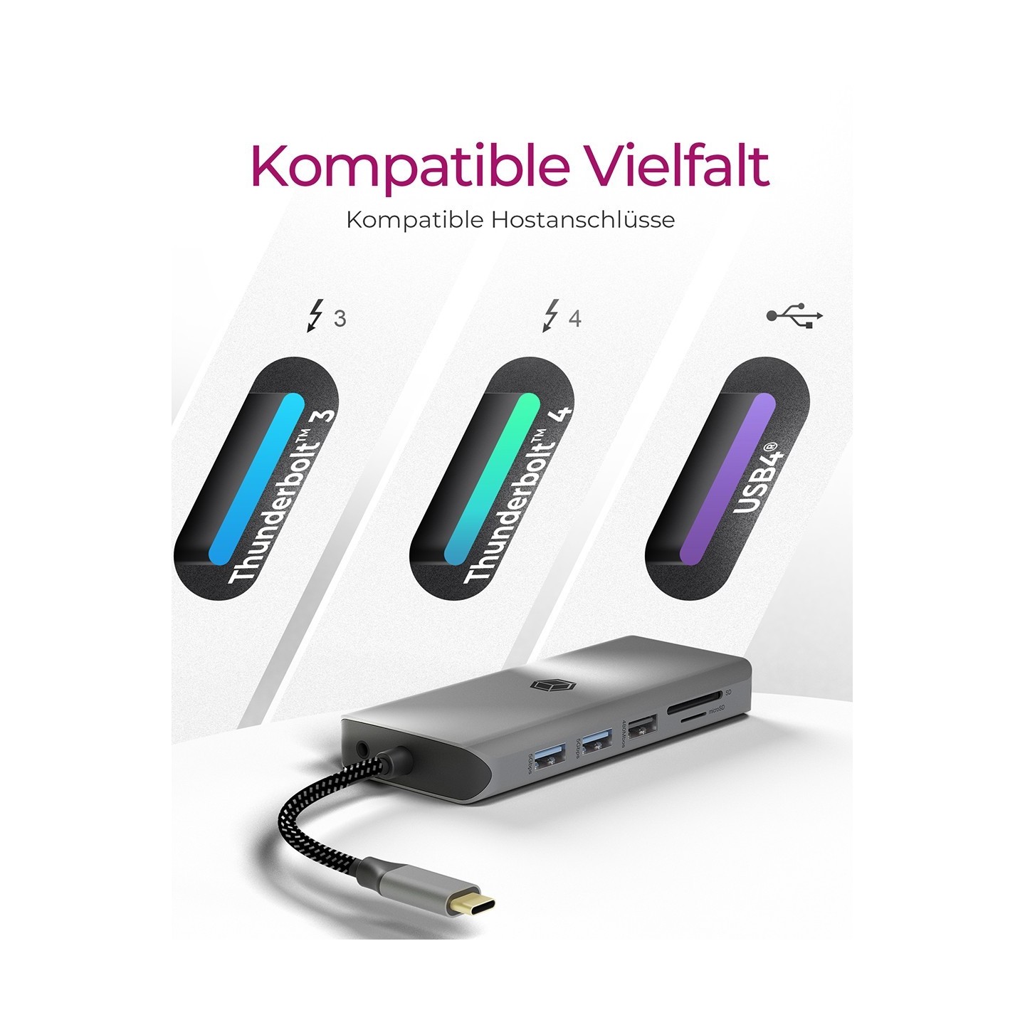 ICY BOX IB-DK4061-CPD USB-C 12-in-1 PD 100W DockingStation - IB-DK4061-CPD - Grey — Buy in Cyprus with Fast Delivery