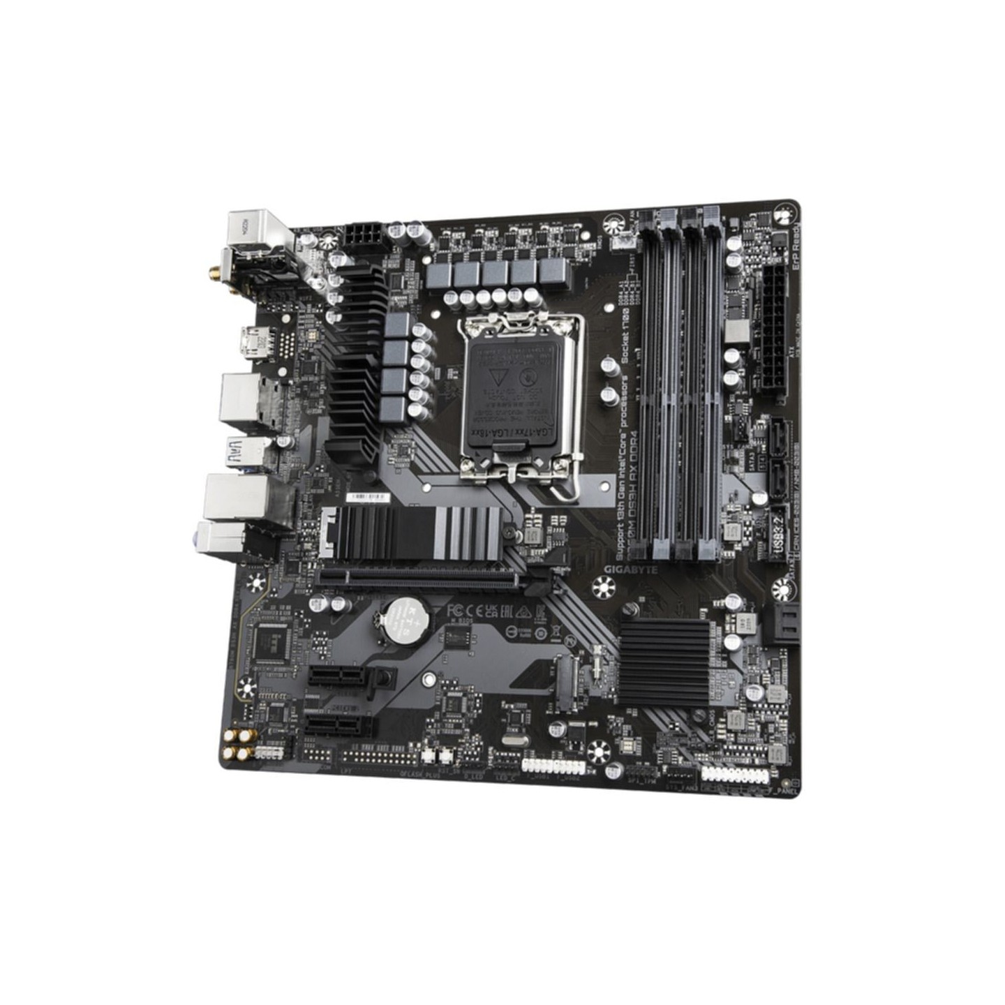 GIGABYTE B760M DS3H AX DDR4 - LGA1700 Micro-ATX Motherboard, Intel B760, 4x DDR4 (128GB Max), Wi-Fi 6E, 2.5GbE, USB-C