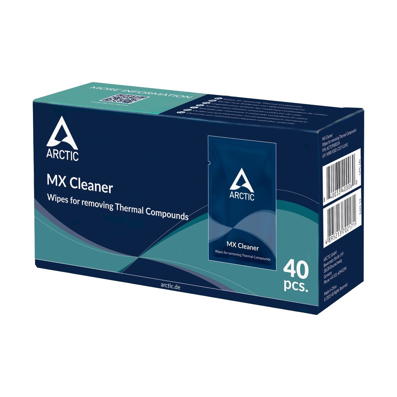 K Cooler Zubehör ARCTIC MX Cleaner Wipes for Thermal Paste removal - Characteristics (Compact wipe pack for paste removal)