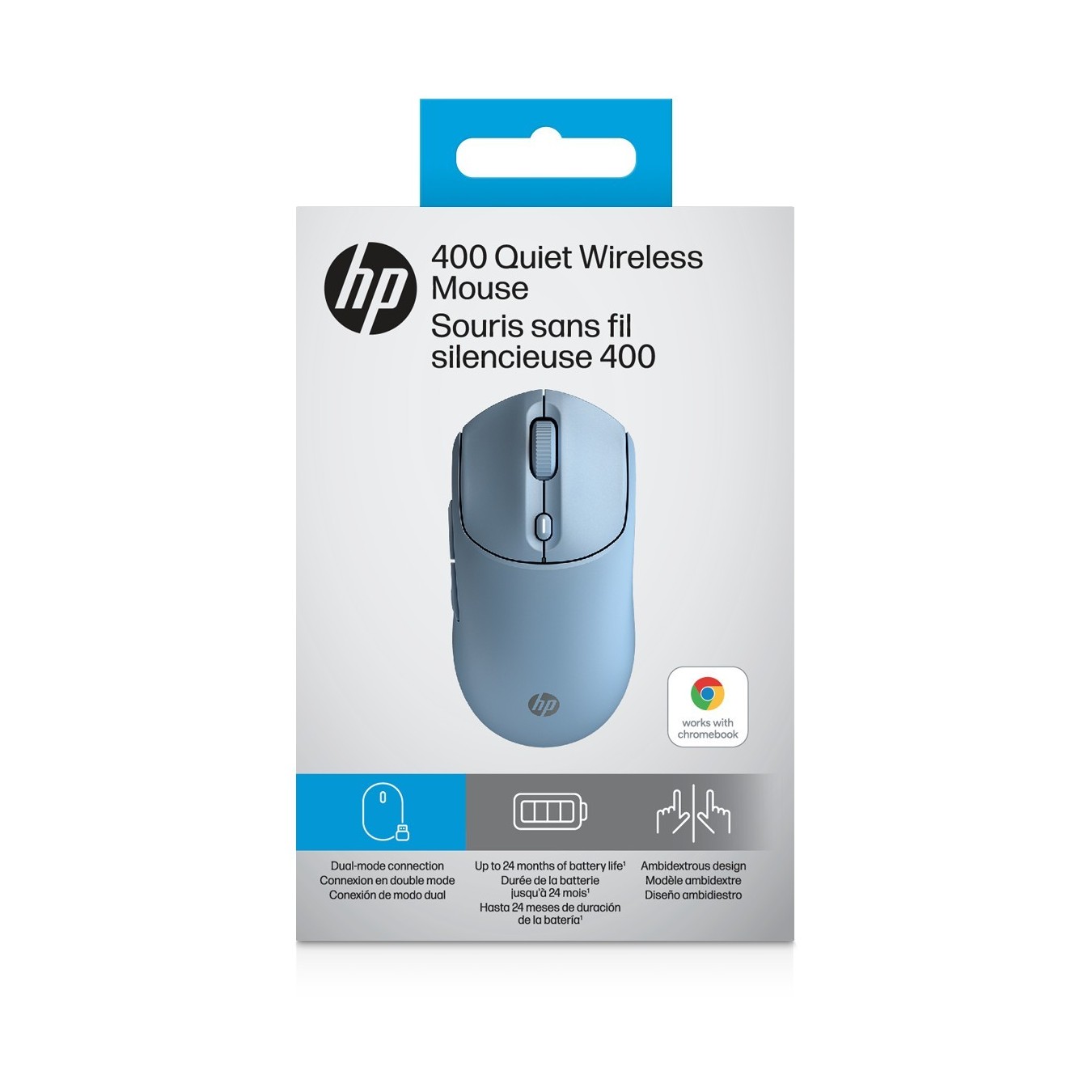 HP 400 Quiet Blue Wireless Mouse EURO (P) - Characteristics (Blue) — Buy in Cyprus with Fast Delivery