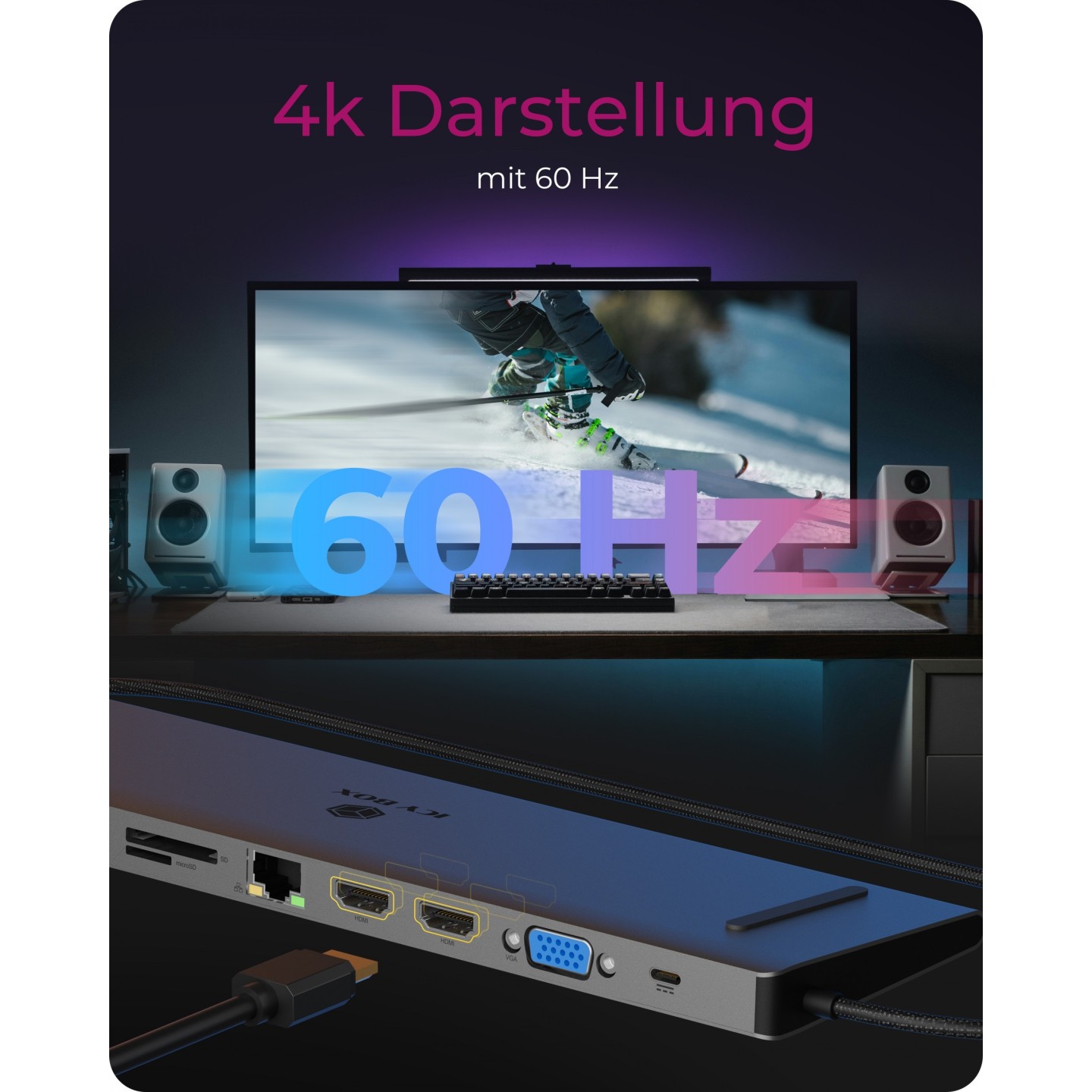 ICY BOX IB-DK2106a-CPD - USB-C Docking Station - 11-in-1, 100W PD — Buy in Cyprus with Fast Delivery