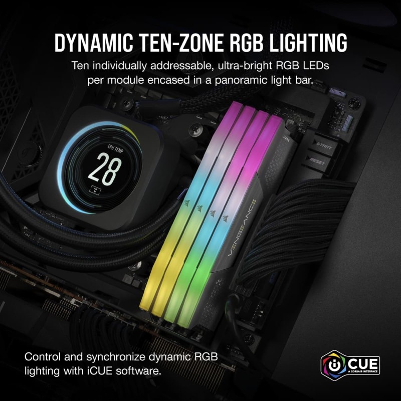 Buy CORSAIR VENGEANCE RGB B DDR5 64GB (2x32GB) PC5200 CL40 in Cyprus, Nicosia, Limassol, Larnaka, Pafos