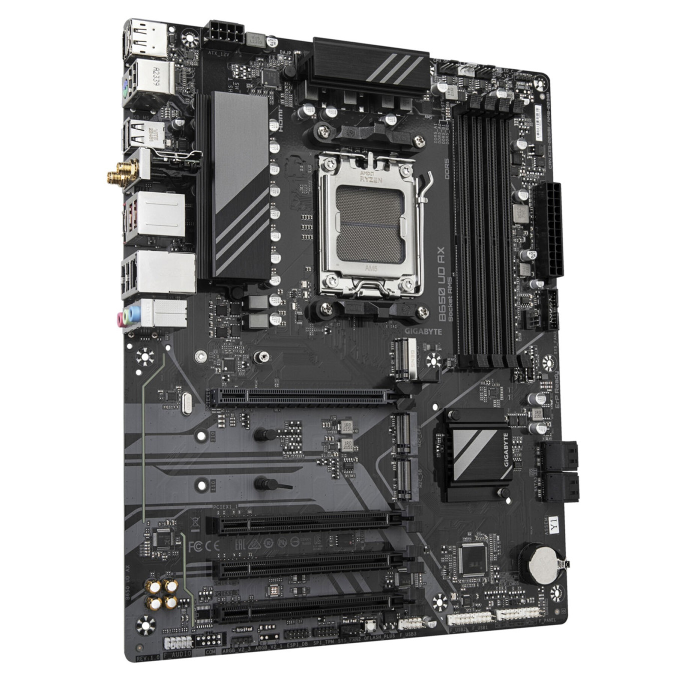 Gigabyte GA-B650 UD AX - AM5 ATX Motherboard, AMD B650, DDR5 up to 7600MHz, 4x DIMM (256GB), Wi‑Fi 6