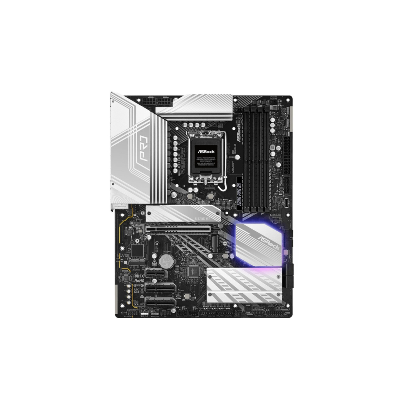 ASRock Z890 Pro RS - LGA1851 ATX Motherboard - Intel Z890, DDR5, 4x DIMM, 256GB Max, PCIe 5.0