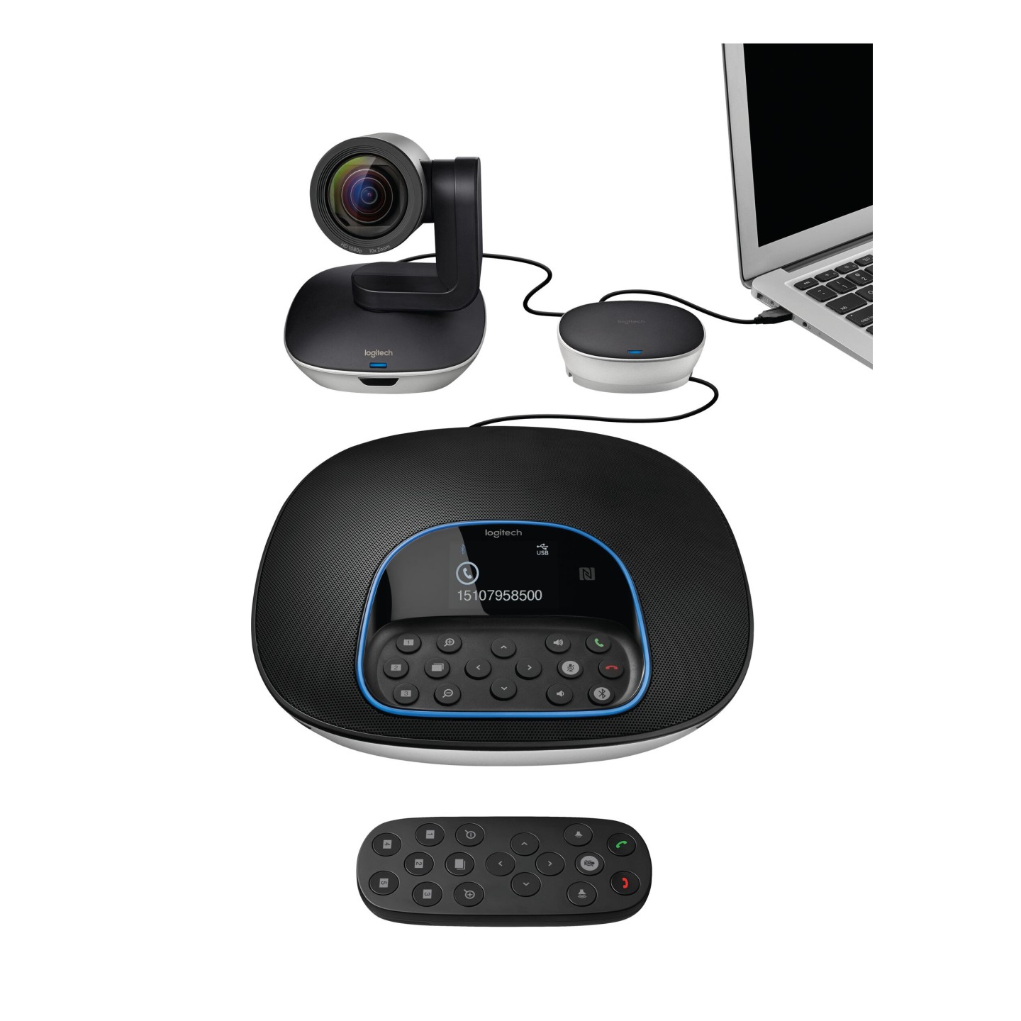Logitech GROUP - 960-001057 - Group Video Conferencing System, Black/Grey, Full HD 1080p, 90° FOV