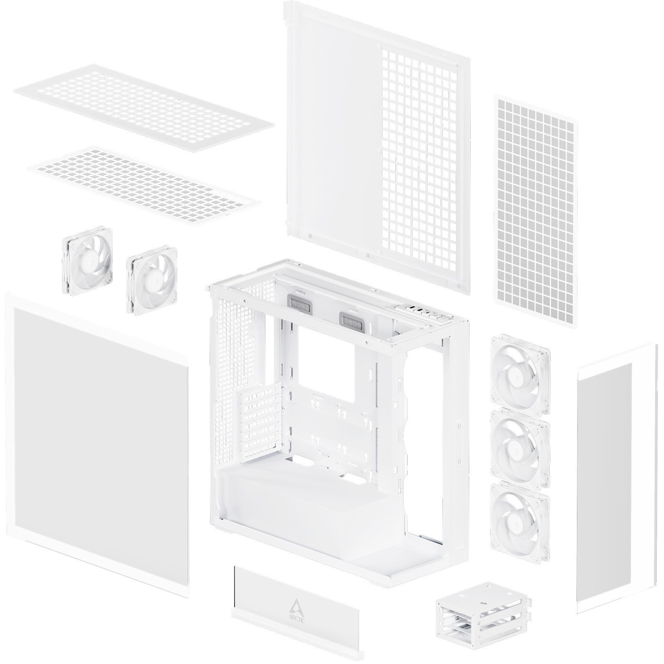 Arctic Xtender (White) Transparent window - Mid Tower PC Case with GPU Vertical Mount — Buy in Cyprus with Fast Delivery