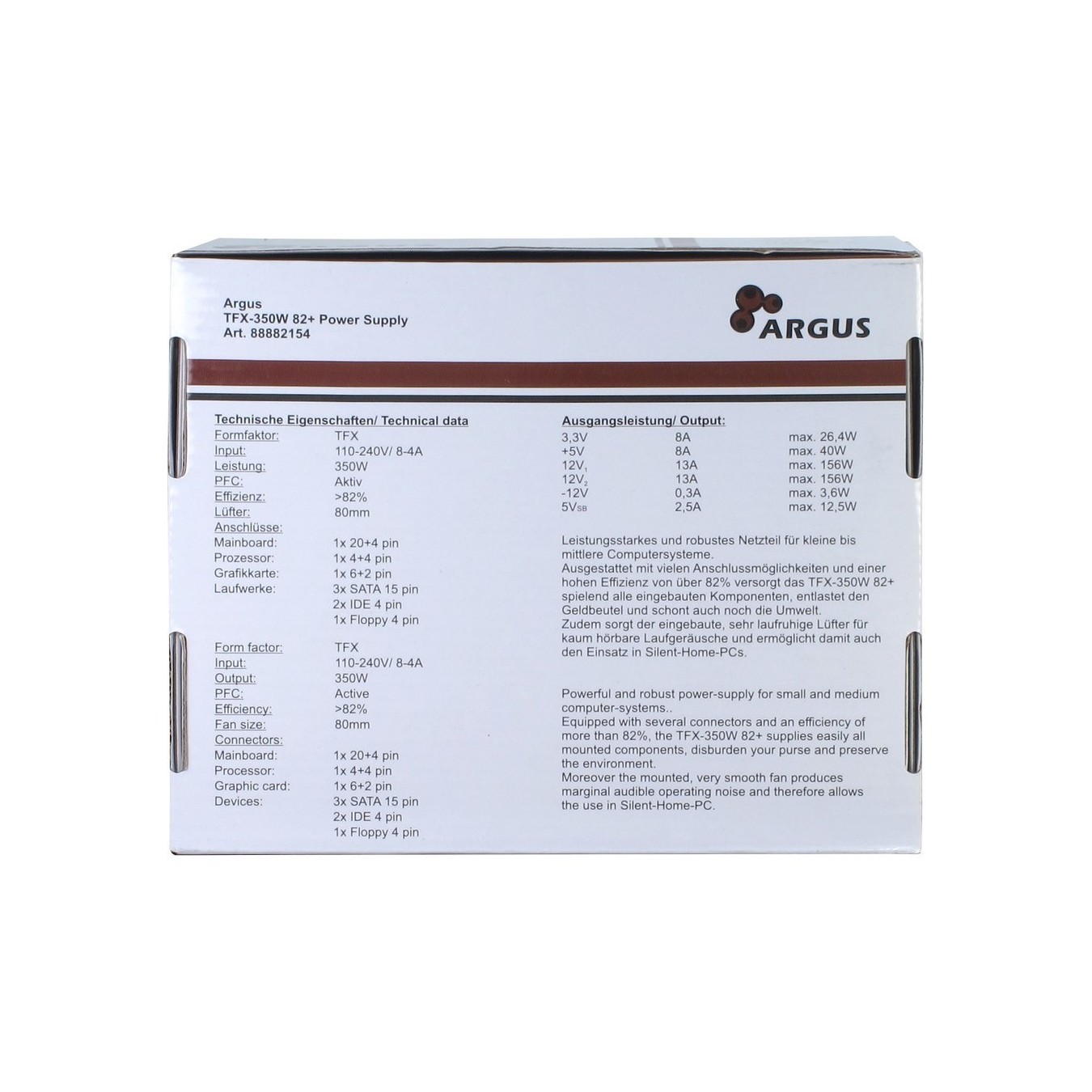 TFX 350W Inter-Tech Argus - TFX-350W - 82+ Efficiency — Buy in Cyprus with Fast Delivery