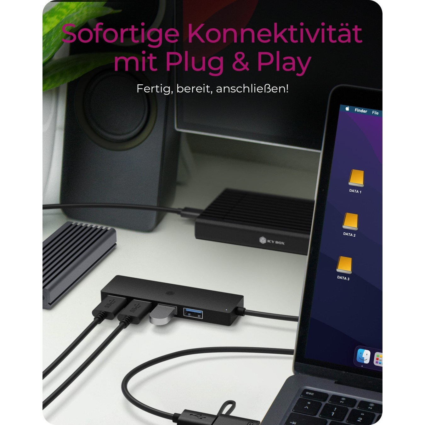 ICY BOX IB-HUB1424-C3 USB-C/A Hub 4x USB 3.2 Gen1 (Boxed) — Buy in Cyprus with Fast Delivery